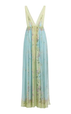 Elie Saab Elie Saab Printed Chiffon Maxi Dress