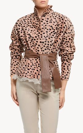 Elie Saab Elie Saab Printed Leather & Pony Hair Jacket