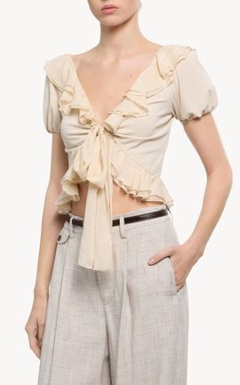 Elie Saab Elie Saab Ruffled Chiffon Top