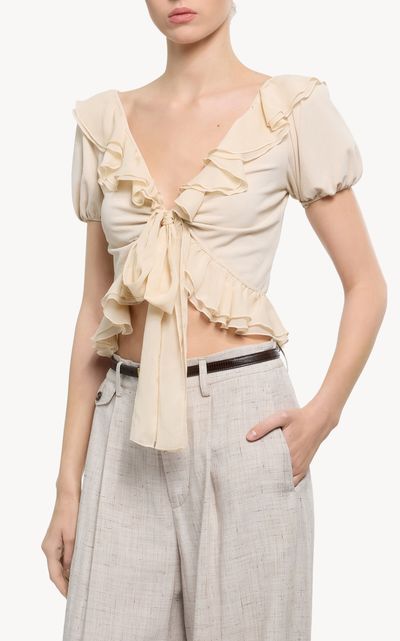 Elie Saab Elie Saab Ruffled Chiffon Top