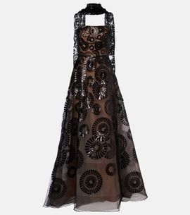 Elie Saab Elie Saab Scarf-detail sequined tulle gown