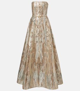 Elie Saab - - Sequin-Embellished A-line Maxi Dress - Blue - FR 36 - Only At  Moda Operandi