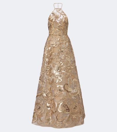 Elie Saab Elie Saab Sequined halteneck tulle gown