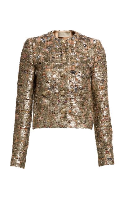 Elie Saab Elie Saab Sequined Tweed Cropped Jacket