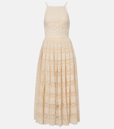 Elie Saab Elie Saab Silk and cotton-blend guipure lace midi dress