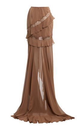 Elie Saab Elie Saab Slit SilkBlend Maxi Skirt