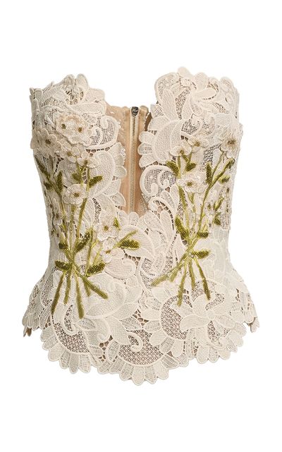 Elie Saab Elie Saab Strapless Macrame Lace Top