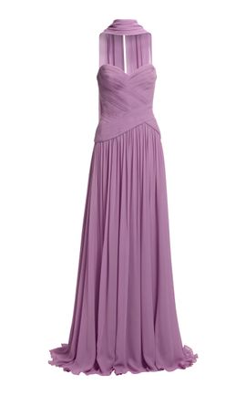 Elie Saab Elie Saab Wrapped Bodice SilkBlend Maxi Dress