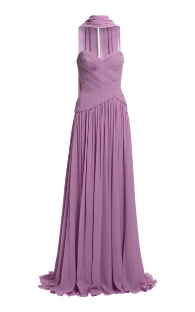 Elie Saab Elie Saab Wrapped Bodice SilkBlend Maxi Dress