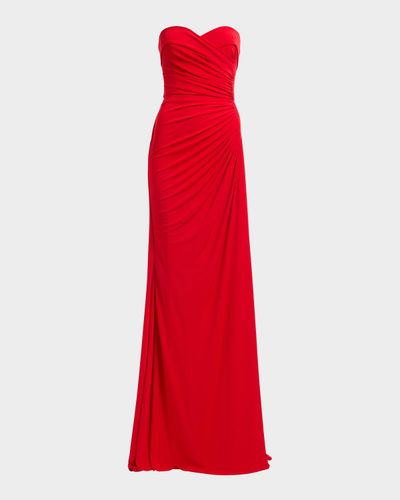 Elie Saab Strapless Draped Trumpet Gown
