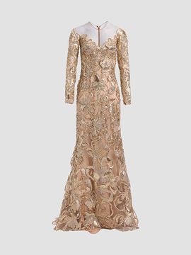 Elie Saab Women's Raffia Embroidered Gown