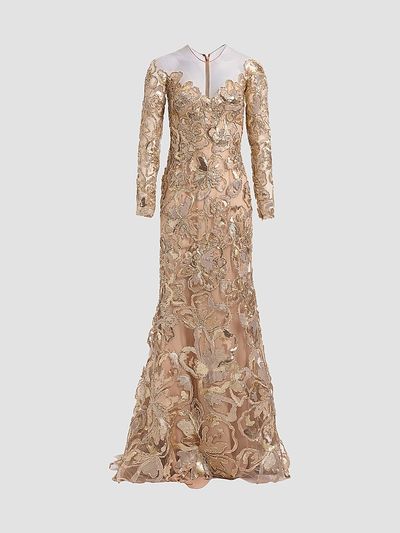 Elie Saab Women's Raffia Embroidered Gown