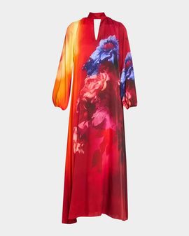 Elie Tahari Alana Floral Silk-Blend Maxi Dress