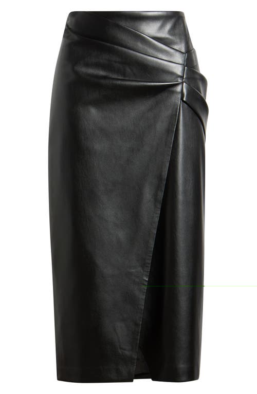 Elie Tahari Elie Tahari Amelia Faux Leather Faux Wrap Skirt