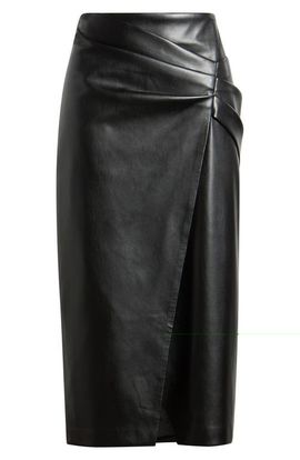 Elie Tahari Elie Tahari Amelia Faux Leather Faux Wrap Skirt
