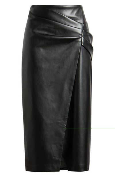 Elie Tahari Elie Tahari Amelia Faux Leather Faux Wrap Skirt