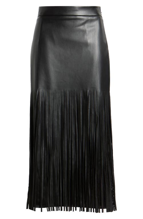 Elie Tahari Elie Tahari Kaia Fringe Faux Leather Skirt