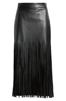 Elie Tahari Elie Tahari Kaia Fringe Faux Leather Skirt