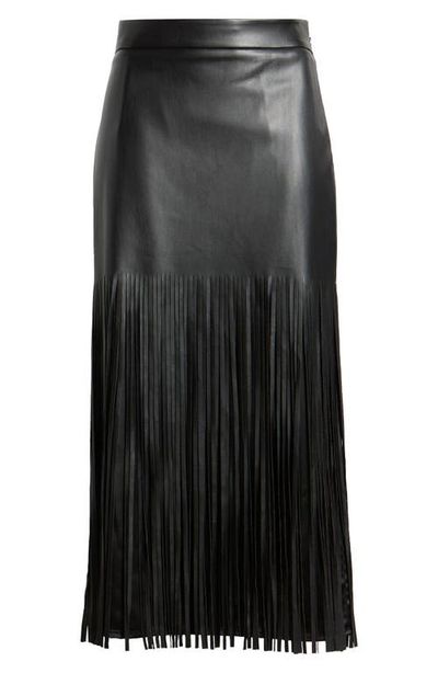 Elie Tahari Elie Tahari Kaia Fringe Faux Leather Skirt