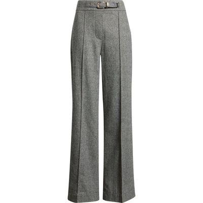 Elie Tahari Elie Tahari The Brenda Belt Detail High Waist Wide Leg Pants