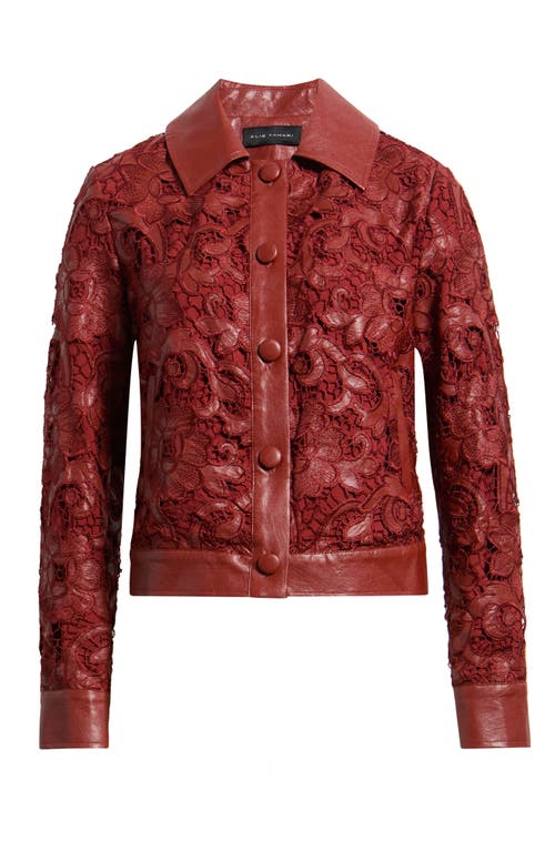 Elie Tahari Elie Tahari The Chayenne Faux Leather Lace Jacket