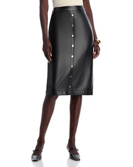 Elie Tahari Elie Tahari The Emberly Faux Leather Midi Skirt