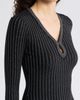 Elie Tahari Elie Tahari The Freya Metallic Long Sleeve Ribbed Sweater Dress - 4