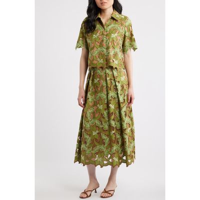 Elie Tahari Elie Tahari The Hailey Lace Button-Up Shirt