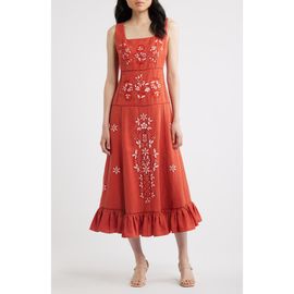 Elie Tahari Elie Tahari The Lainey Embroidered Sleeveless Maxi Dress