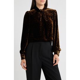 Elie Tahari Elie Tahari The Levana Long Sleeve Velvet Shirt