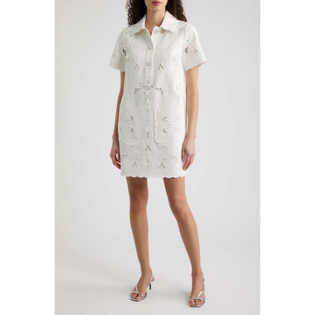 Elie Tahari Elie Tahari The Marianna Embroidered Cotton Shirtdress