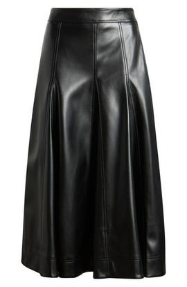 Elie Tahari Elie Tahari The Mireille Faux Leather Midi Skirt