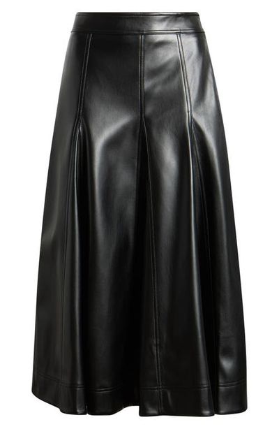 Elie Tahari Elie Tahari The Mireille Faux Leather Midi Skirt