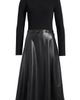 Elie Tahari Elie Tahari The Quinn Mixed-Media Faux Leather Dress - 5