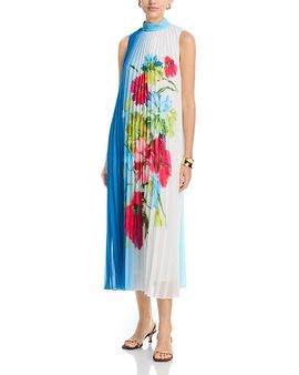 chi chi london bandeau midi dress in sateen floral print Chi Chi Plus Size Bandeau 3D Floral Skater Midi Dress in Navy Blue, Size 20