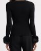 Elie Tahari Elie Tahari The Savannah Faux Fur Cuff Sweater - 2