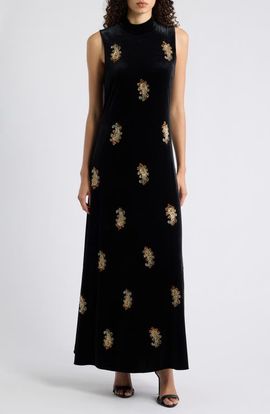 Elie Tahari Elie Tahari The Vani Velvet Maxi Dress