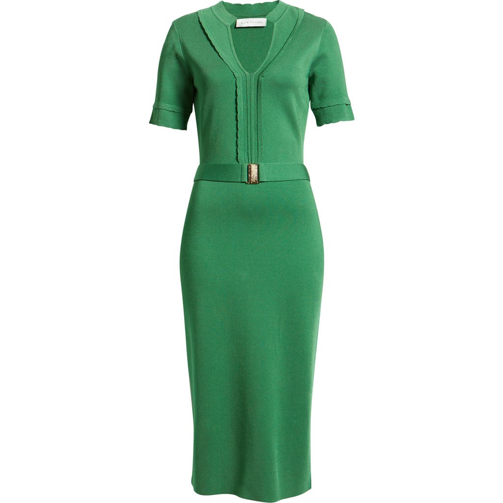 Elie Tahari Elie Tahari The Zariyah Belted Midi Sweater Dress