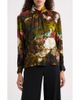 Elie Tahari Elie Tahari Vivian Floral Print Silk Blend Mock Neck Top - 1