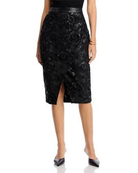 Elie Tahari Elie Tahari Vivienne Faux Wrap Lace Skirt