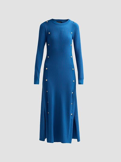 Elie Tahari Elie Tahari Women's Tamara Rib-Knit Crewneck Midi Sweaterdress