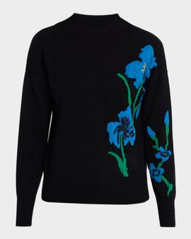 Elie Tahari Flora Bloom Crewneck Sweater