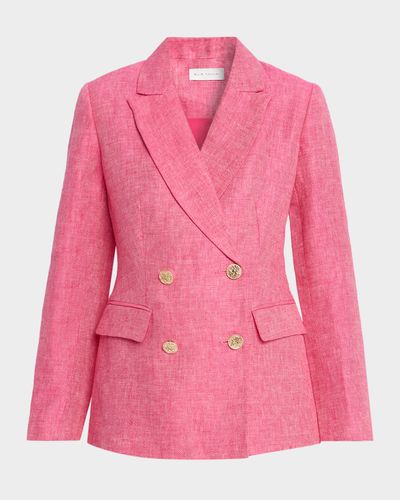 Elie Tahari Kenna Double-Breasted Linen Blazer