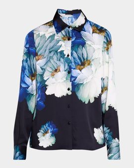Elie Tahari Madeline Floral Silk-Blend Blouse