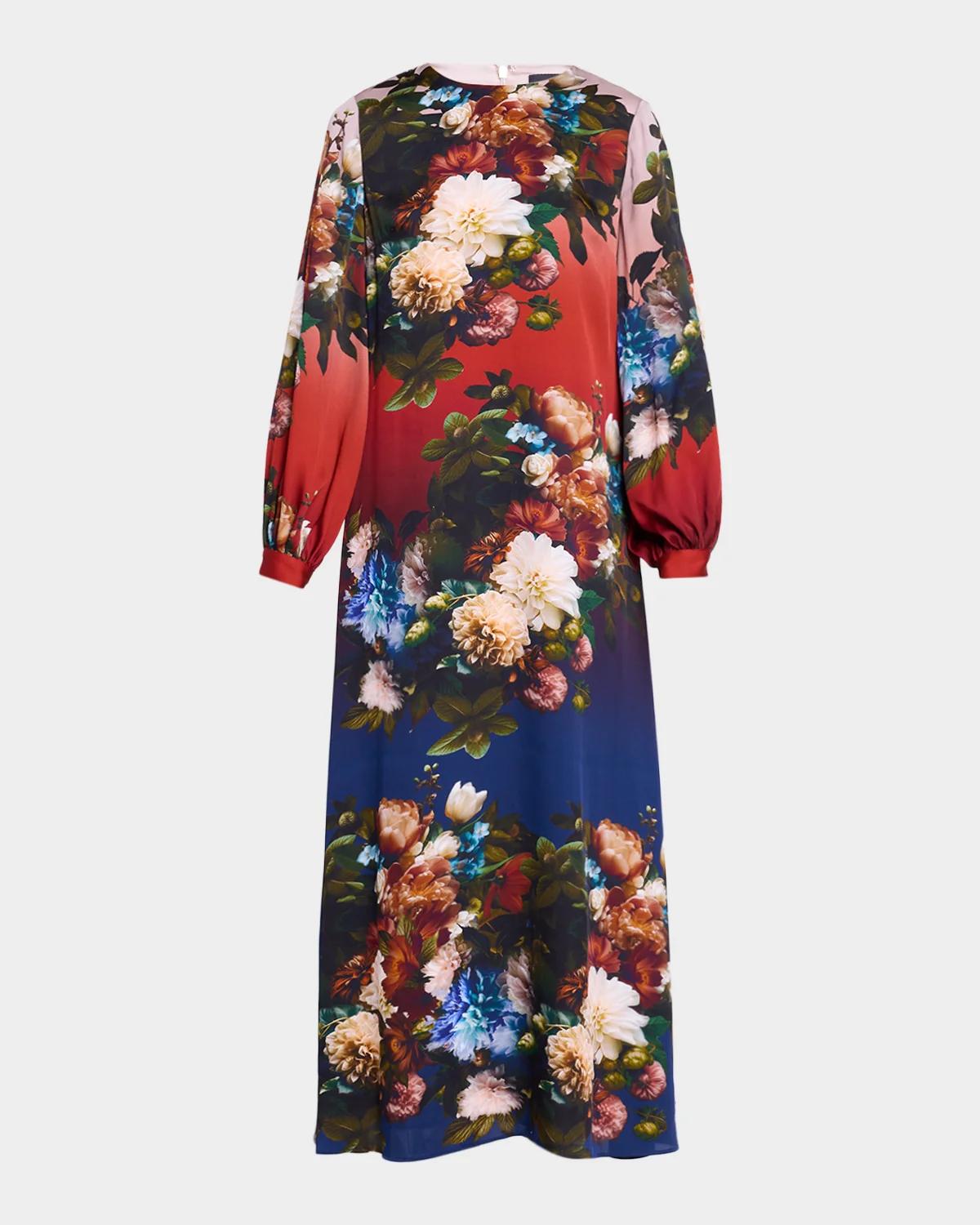 Elie Tahari Renata Floral Silk-Blend Maxi Dress