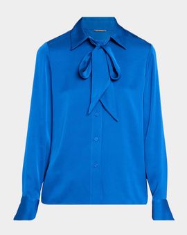 Elie Tahari Solana Stretch-Silk Tieneck Blouse
