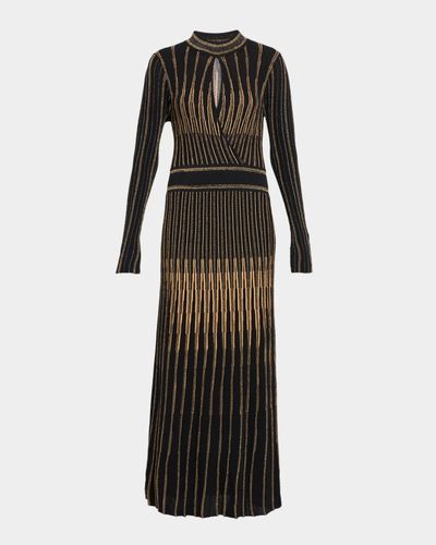 Elie Tahari The Alicia Shimmer-Knit Cutout Maxi Dress