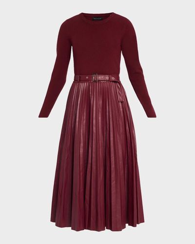 Elie Tahari The Allison Mixed Media Midi Dress
