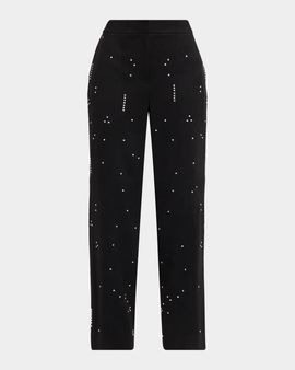 Elie Tahari The Amara Rhinestone Straight-Leg Pants