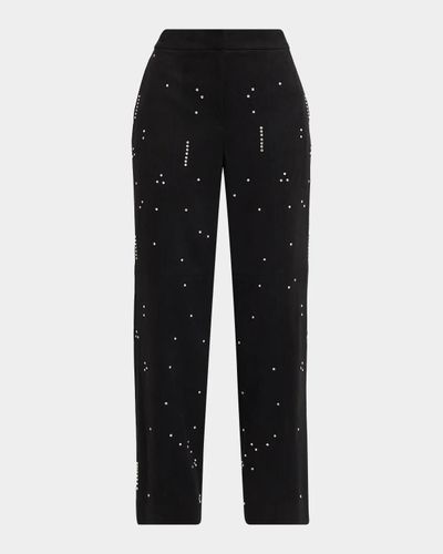 Elie Tahari The Amara Rhinestone Straight-Leg Pants